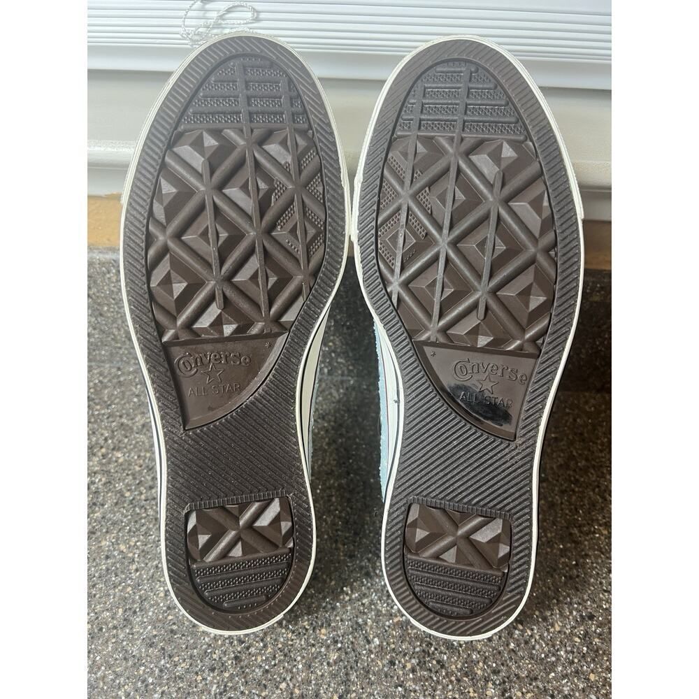 Converse All Star Blue Canvas Shoe Stars Cutout Sneaker Lace Up Womens 8 Low Top - Picture 10 of 11